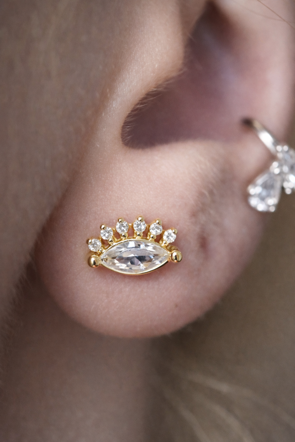 Kensington Eye Earrings – 18k Gold - Rubielle London