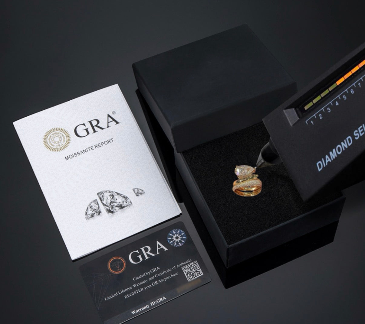 Dynasty Moissanite Ring — 18k Gold Vermeil