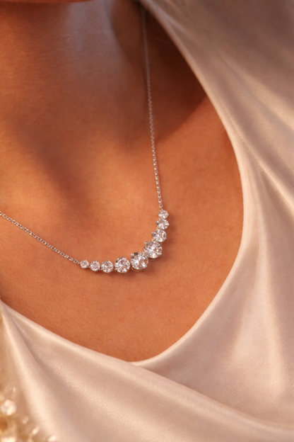 Ascot Graduated Moissanite Necklace