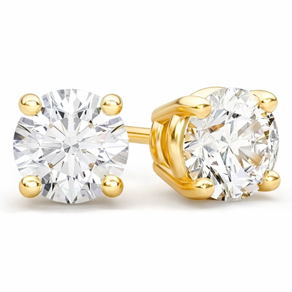 Sovereign Moissanite Stud Earrings 8mm — 18k Gold - Rubielle London