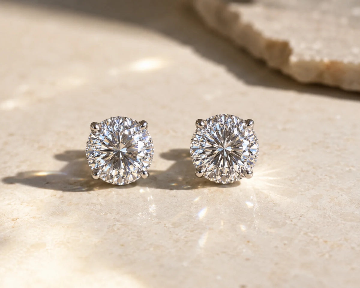 Majesty 10mm Moissanite Solitaire Studs