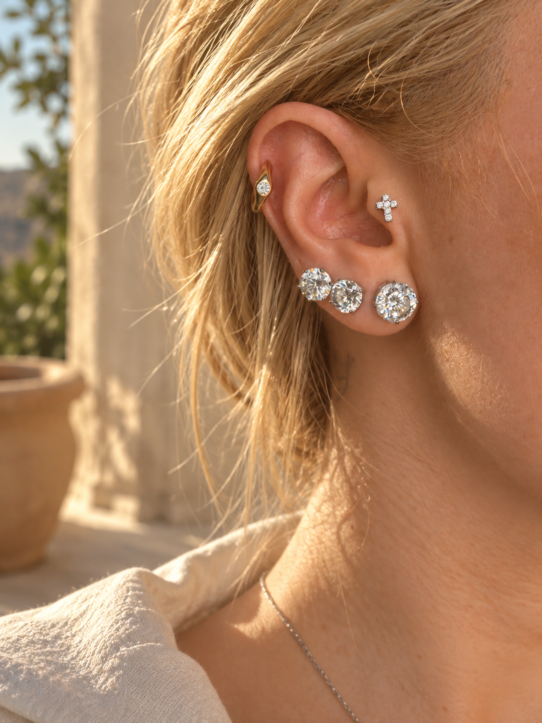 Majesty 10mm Moissanite Solitaire Studs