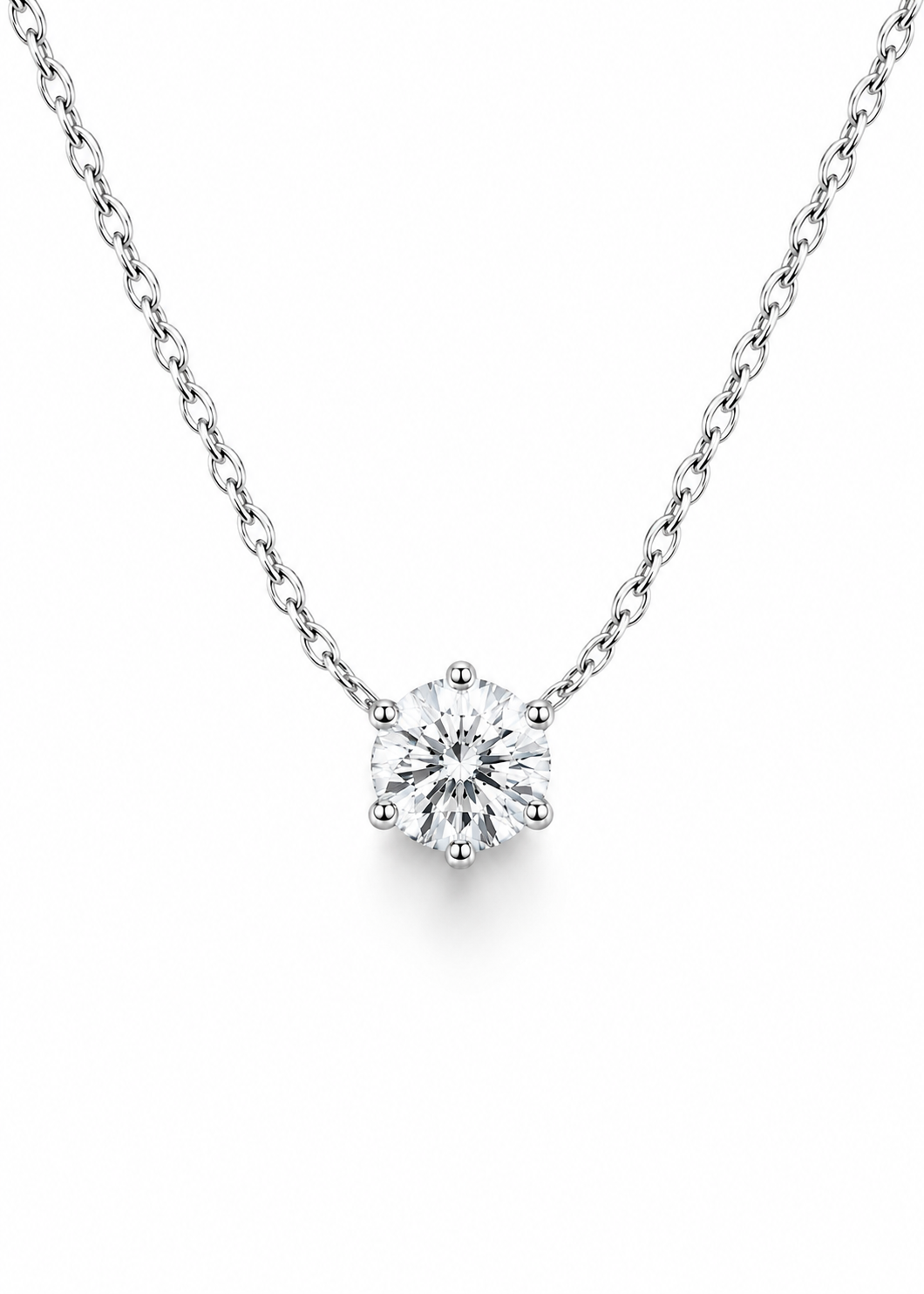 Majesty 11mm Moissanite Solitaire Necklace