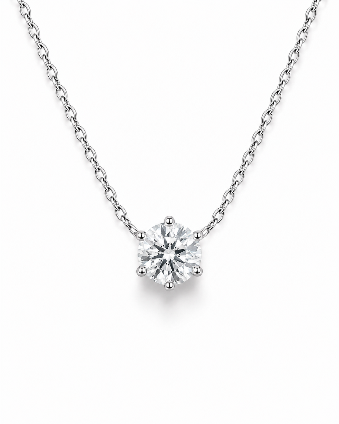 Majesty 8mm Moissanite Solitaire Necklace