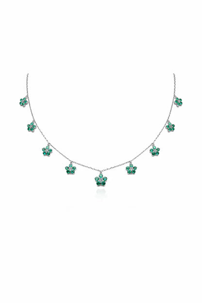 Kew Emerald Flower Chain Necklace