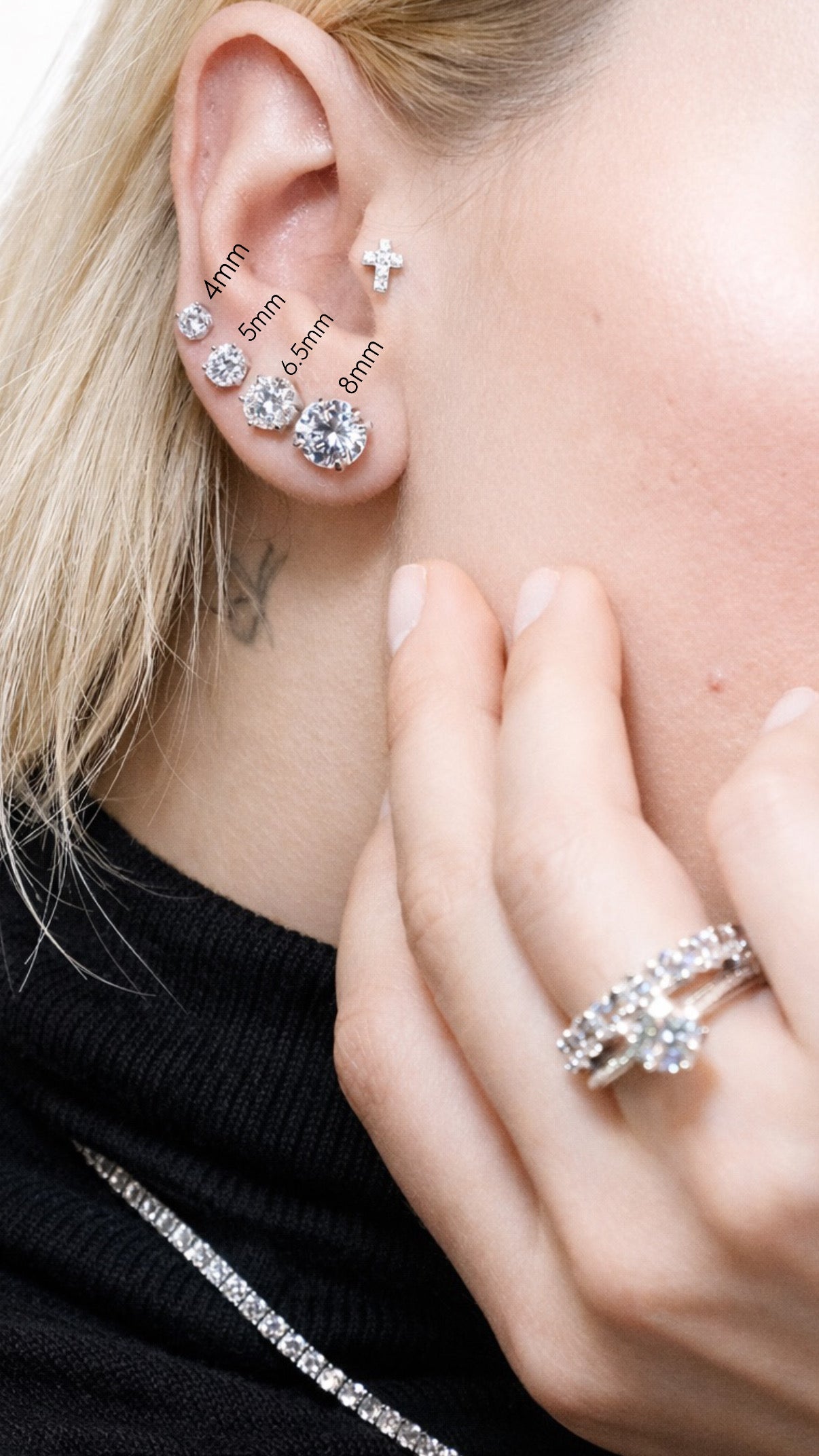 Chelsea Solitaire Stud Earrings 8mm