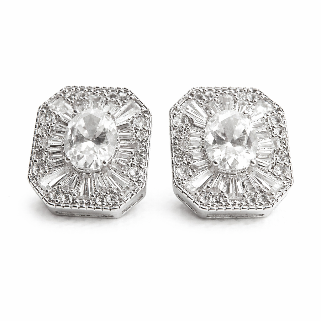Victoria Crown Stud Earrings - Rubielle London