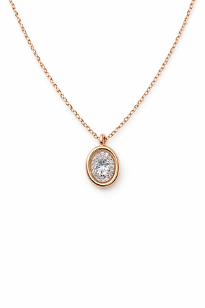 Aurelia Oval Halo Necklace
