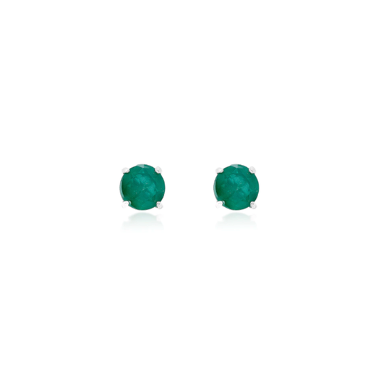 Chelsea Solitaire Emerald Stud 8mm