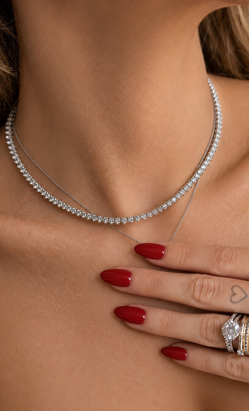 Anne 3mm Moissanite Tennis Necklace
