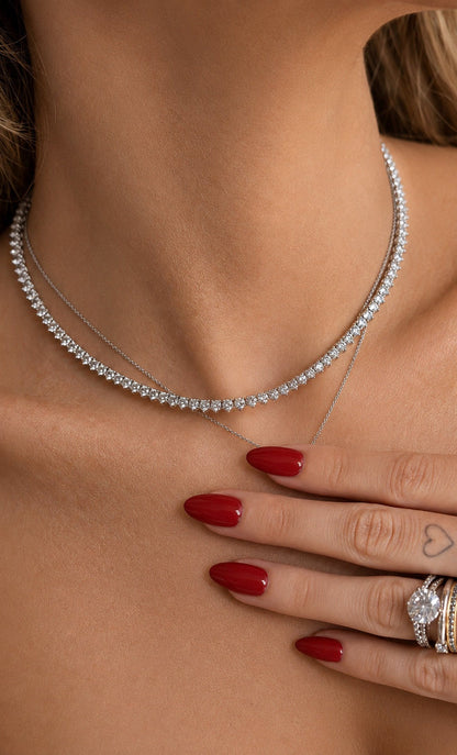 Anne 3mm Moissanite Tennis Necklace