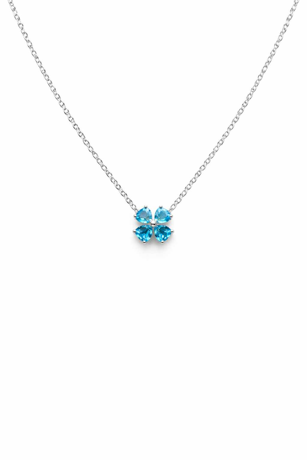 Alboni Clover Aquamarine Necklace