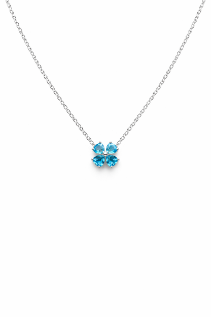 Alboni Clover Aquamarine Necklace