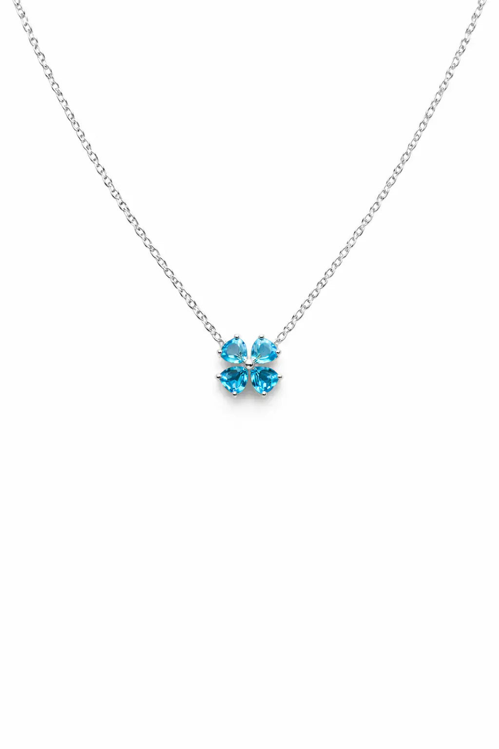 Alboni Clover Aquamarine Necklace
