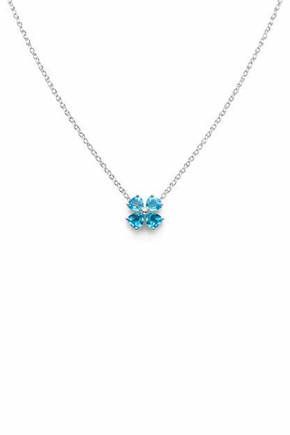 Alboni Clover Aquamarine Necklace
