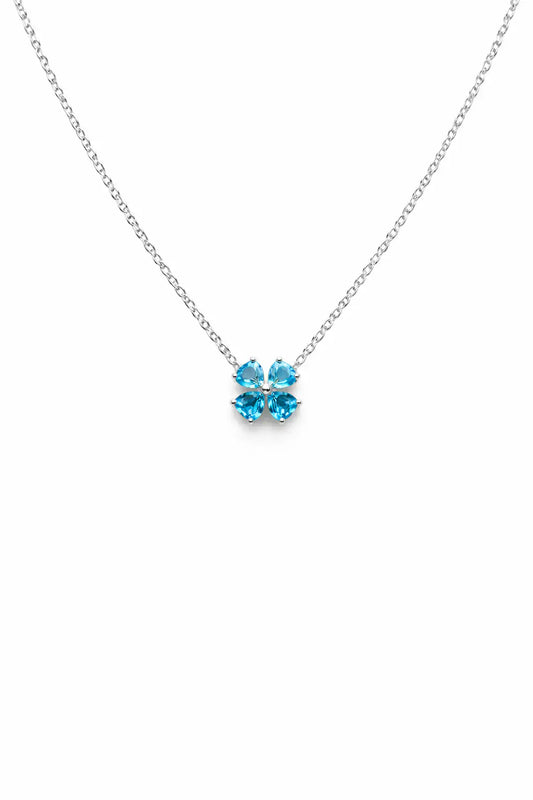 Alboni Clover Aquamarine Necklace