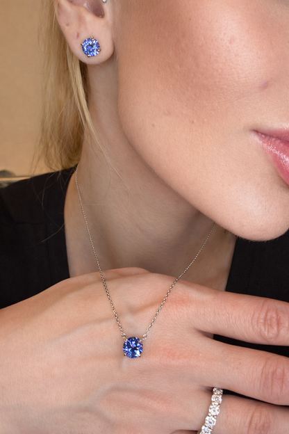 Chelsea Tanzanite Stud Earrings 8mm