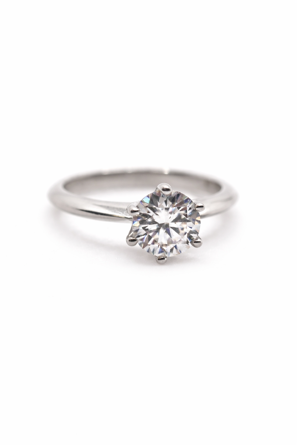 Solitaire Moissanite 6.5mm Ring - Rubielle London