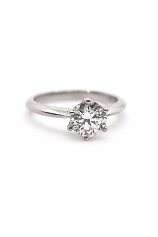 Solitaire Moissanite 6.5mm Ring