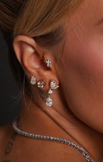 Kensington Pear Moissanite Studs