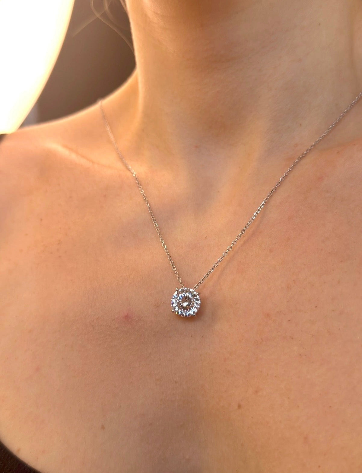 Majesty 11mm Moissanite Solitaire Necklace