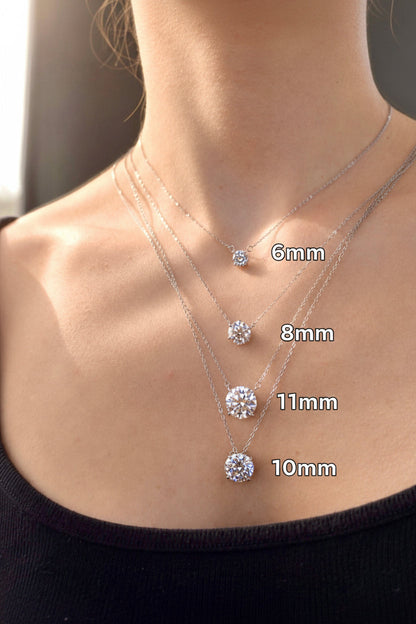 Majesty 8mm Portuguese Cut Moissanite Necklace