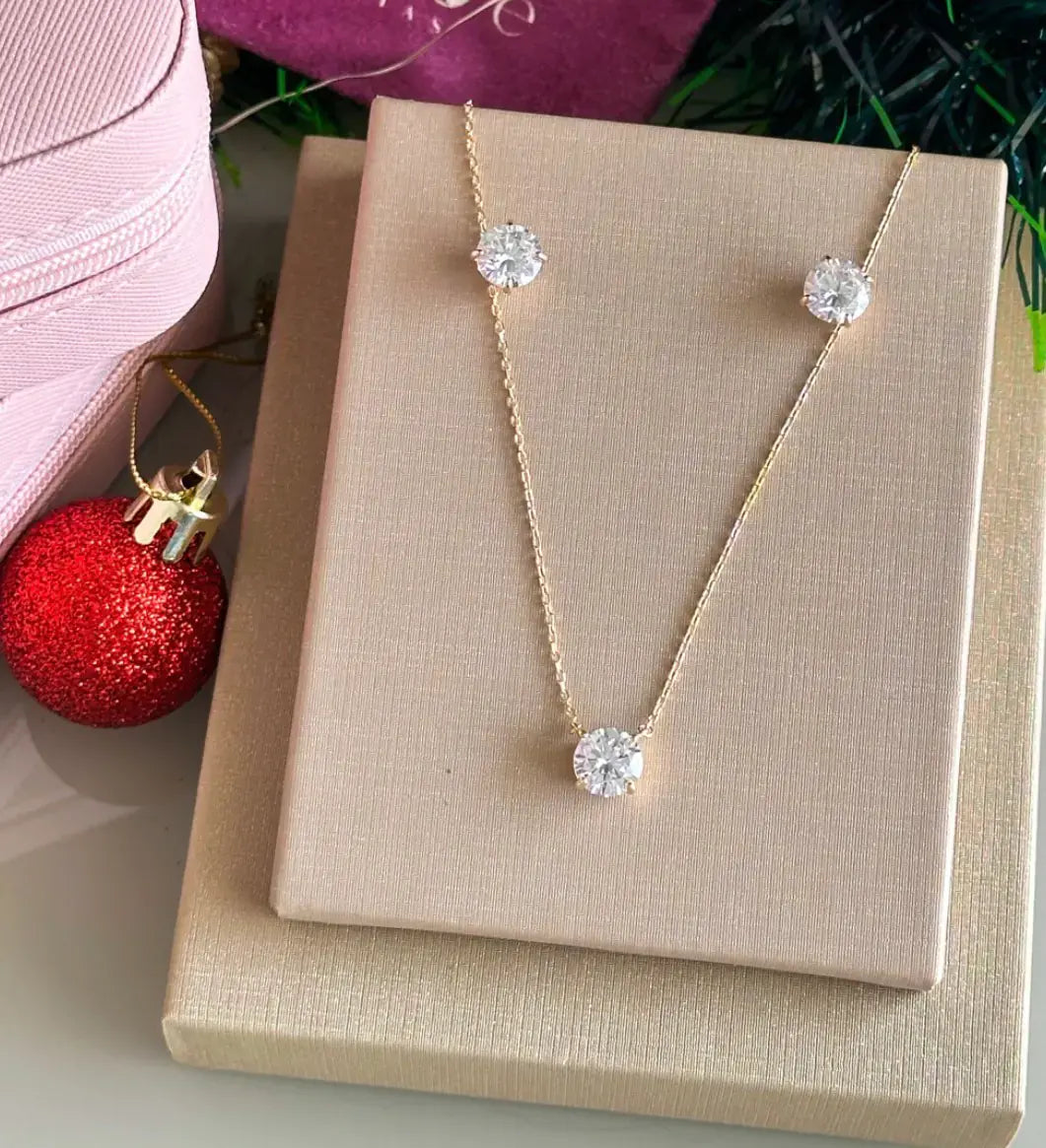 Sovereign Moissanite Stud Earrings 6.5mm — 18K Gold