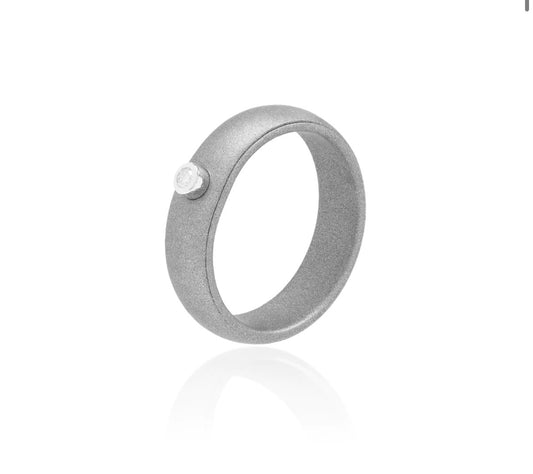 Active Silver  —  Moissanite Ring