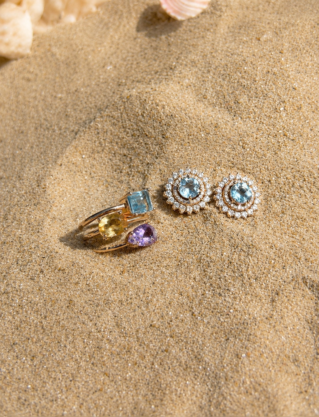 Trinity Natural Gemstone Ring