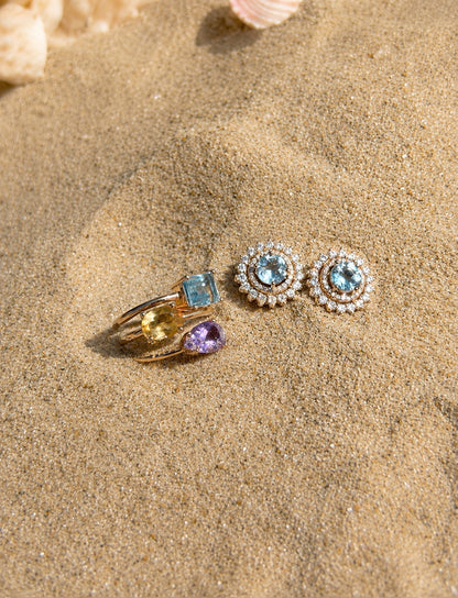 Trinity Natural Gemstone Ring