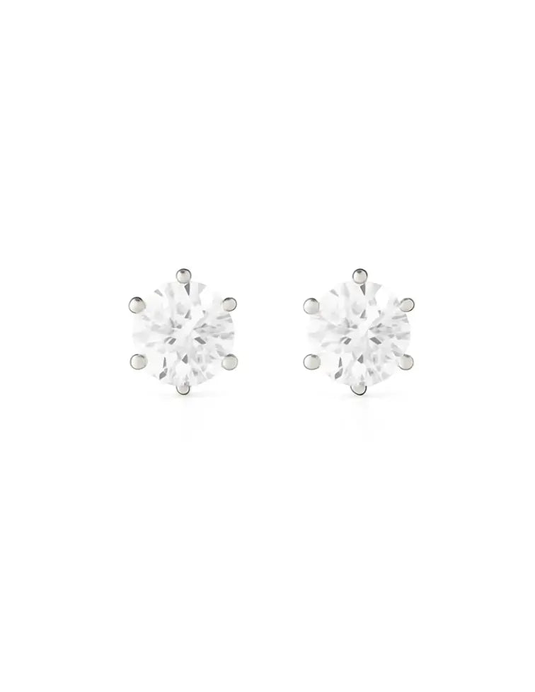 Sovereign Moissanite Stud Earrings - 6.5mm - Rubielle London