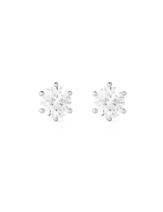 Sovereign Moissanite Stud Earrings - 6.5mm