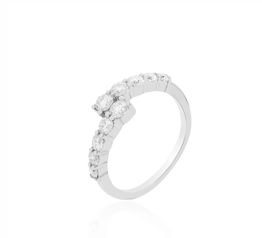 Lumière Cascade Moissanite Half Eternity Ring