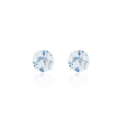Elizabeth Earrings 10mm | Aquamarine Lab Grown