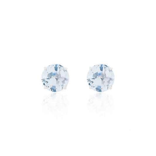 Elizabeth Earrings 10mm | Aquamarine Lab Grown