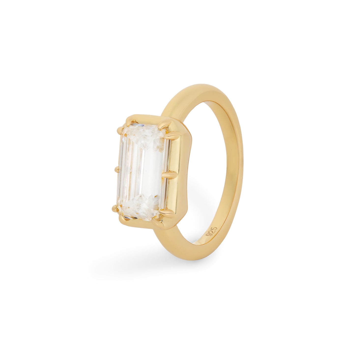 Sinclair Moissanite Ring - 2.96 ct — 18k gold vermeil - Rubielle London