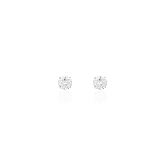 Sovereign Moissanite Stud Earrings — 6.5MM Portuguese Setting Edition - Rubielle London
