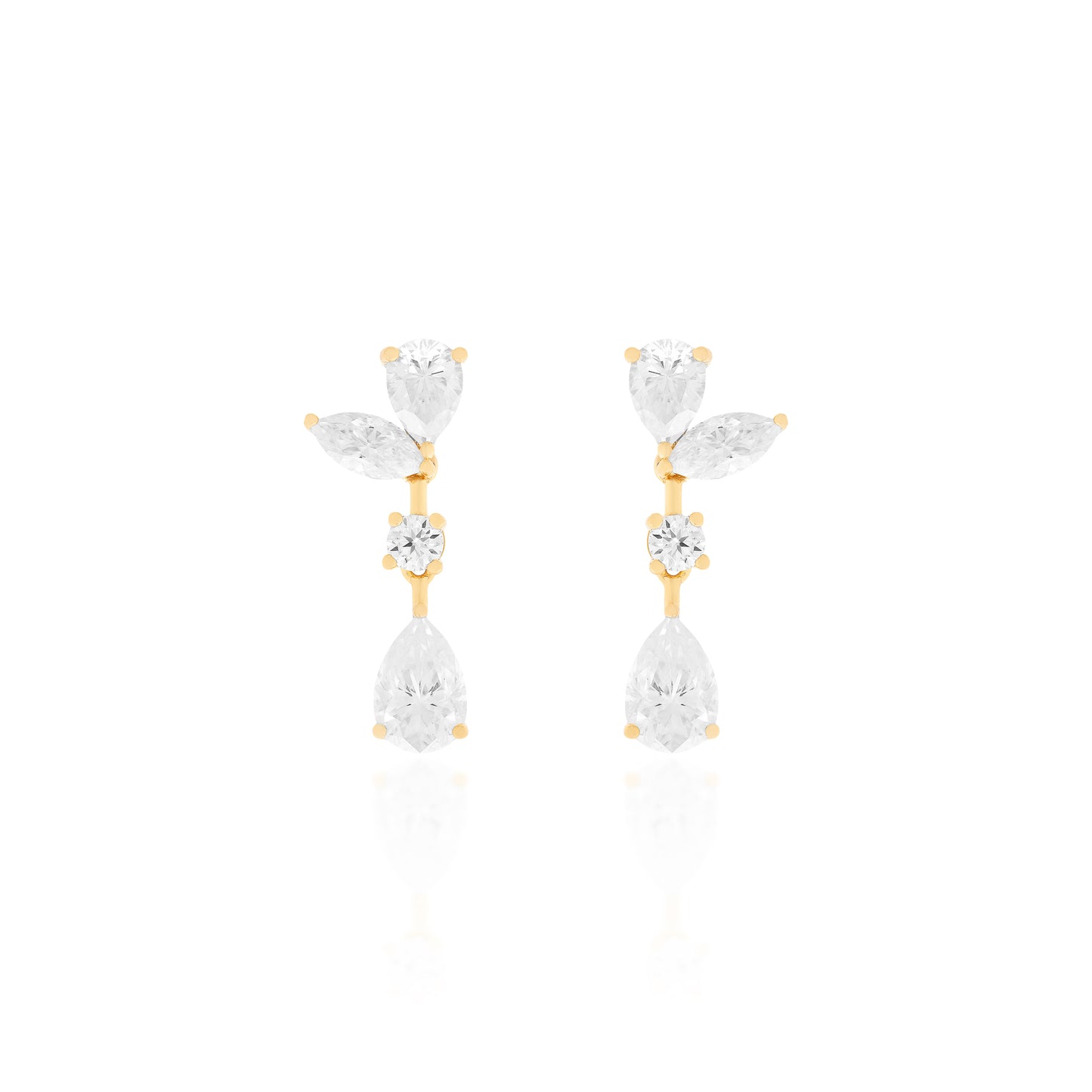 Halcyon Cascade Moissanite Earrings — Vermeil Edition - Rubielle London