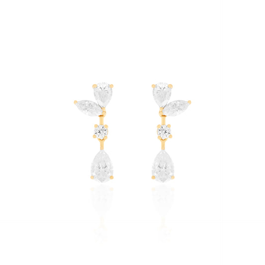 Halcyon Cascade Moissanite Earrings — Vermeil Edition - Rubielle London