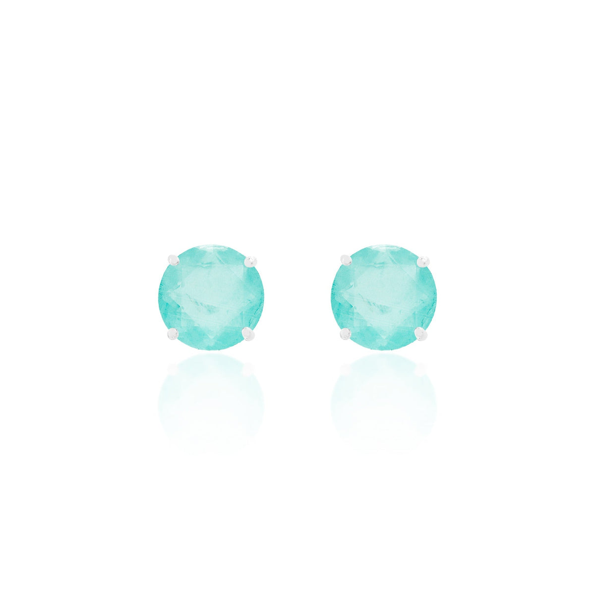 Chelsea 8mm Natural Colombian Emerald Studs