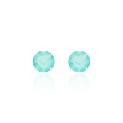 Chelsea 8mm Natural Colombian Emerald Studs
