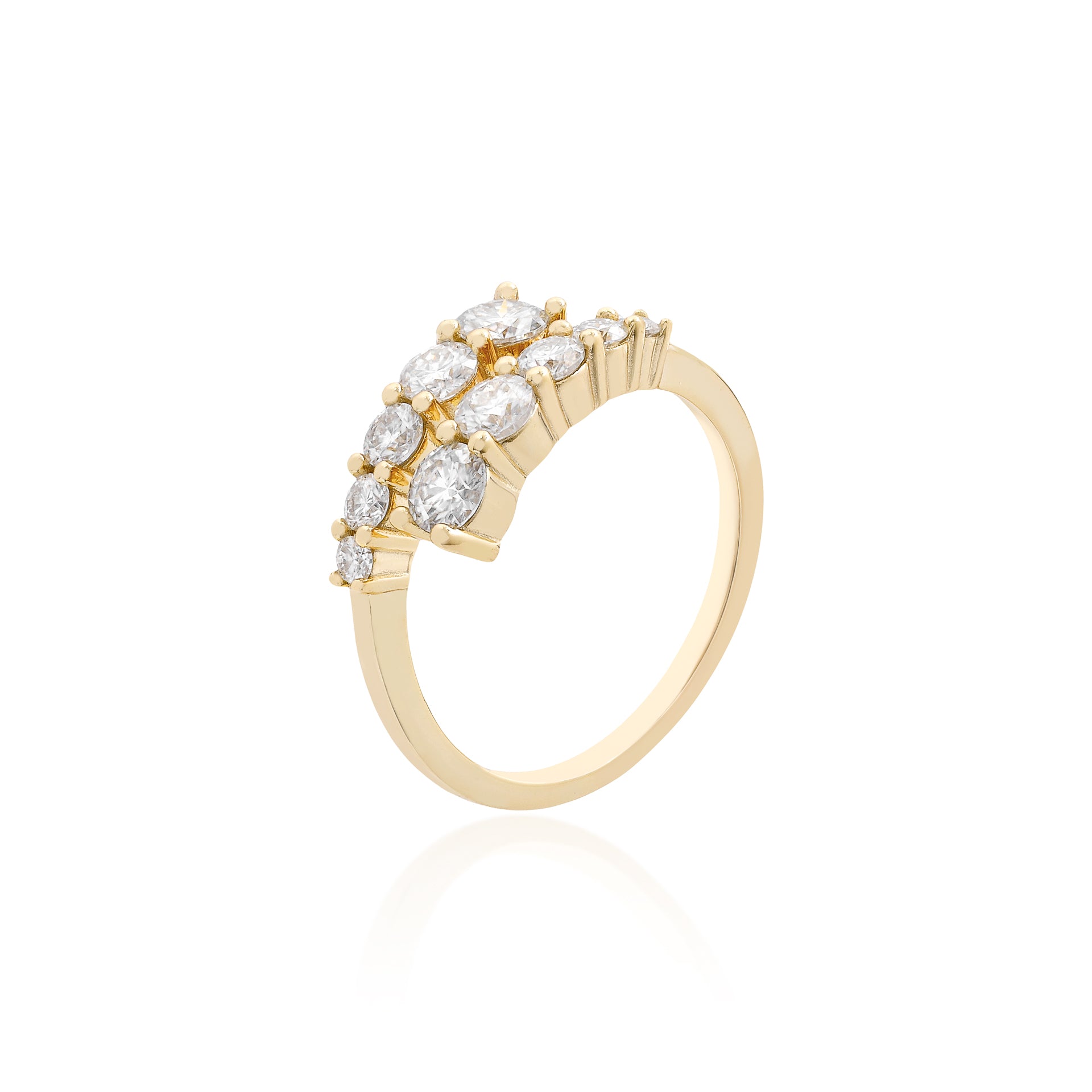 Windsor Cascade Moissanite Ring — 18k Gold Vermeil - Rubielle London