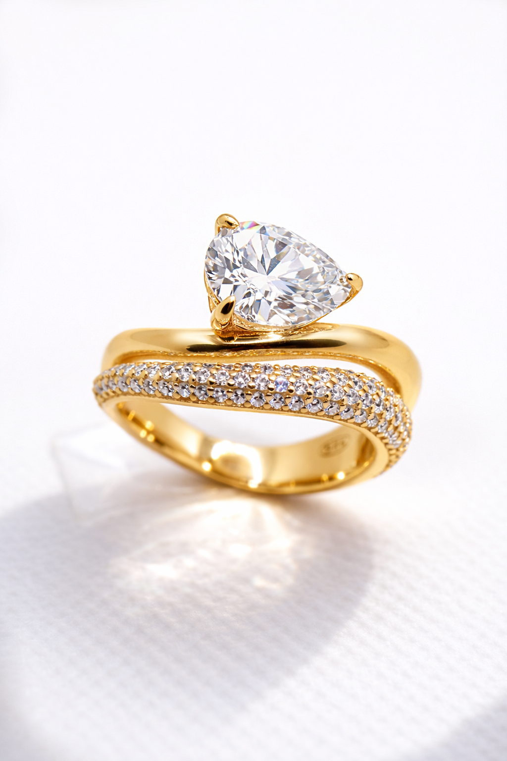 Dynasty Moissanite Ring — 18k Gold Vermeil
