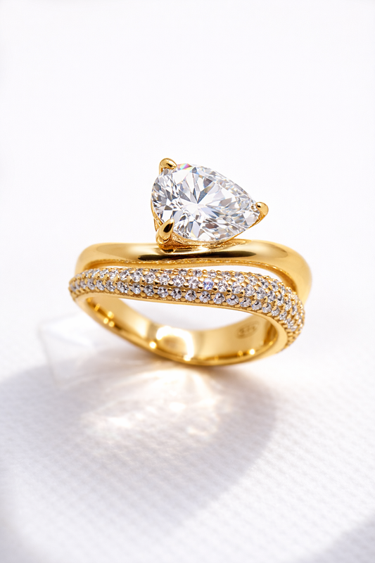Dynasty Moissanite Ring — 18k Gold Vermeil