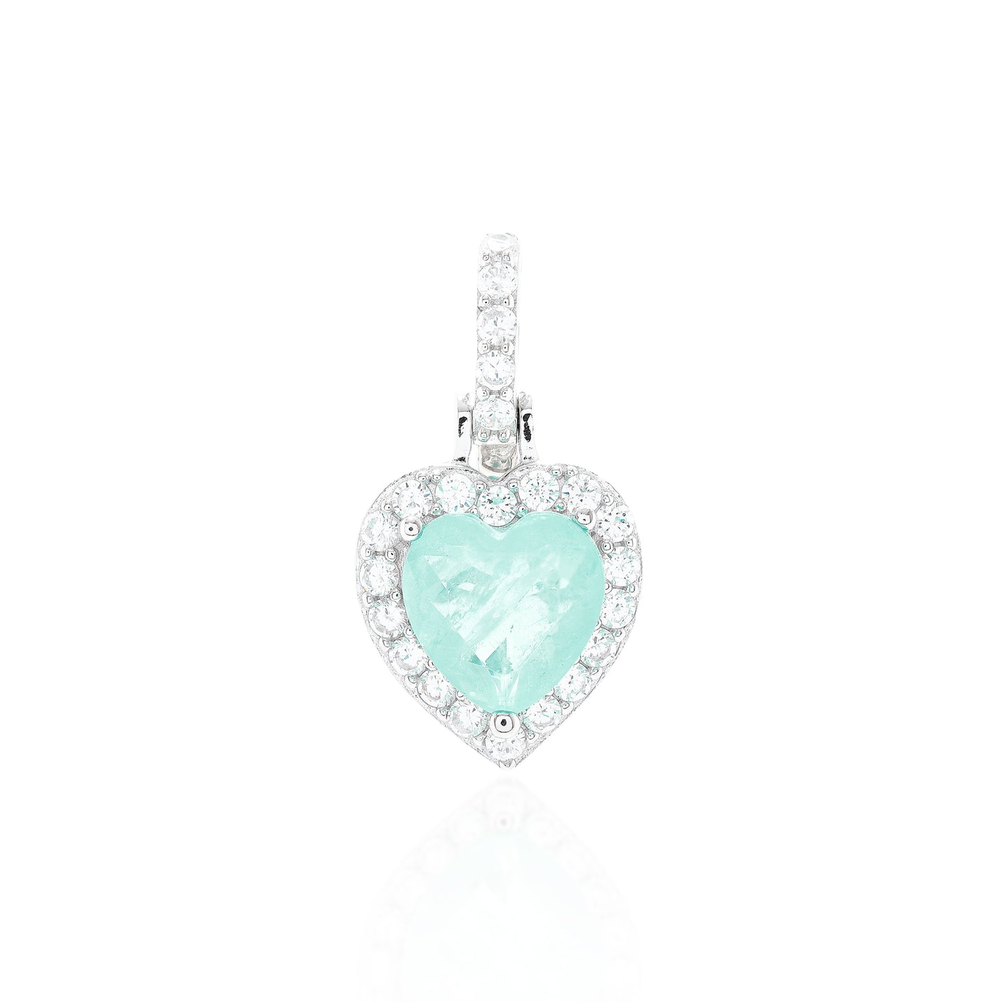 The Belgravia Colombian Emerald Heart Pendant - Moissanite