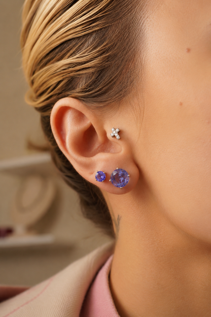 Chelsea Solitaire Tanzanite Necklace 8mm | Lab Grown