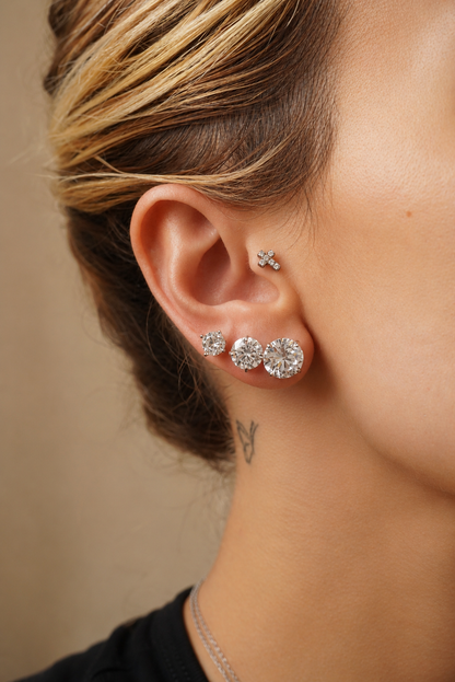 Victoria 10mm Earrings | Natural White Sapphire